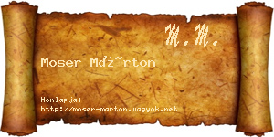Moser Márton névjegykártya