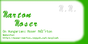 marton moser business card